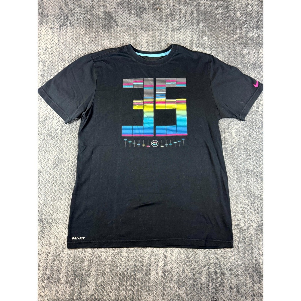 Nike Shirt Mens L Black Cotton Kevin Durant 35 Basketball NBA Dri Fit Athleisure